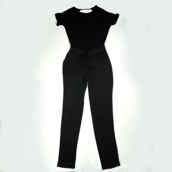 HEATHER Black  Soft Knit Jumpsuit - Picture 1 of 10